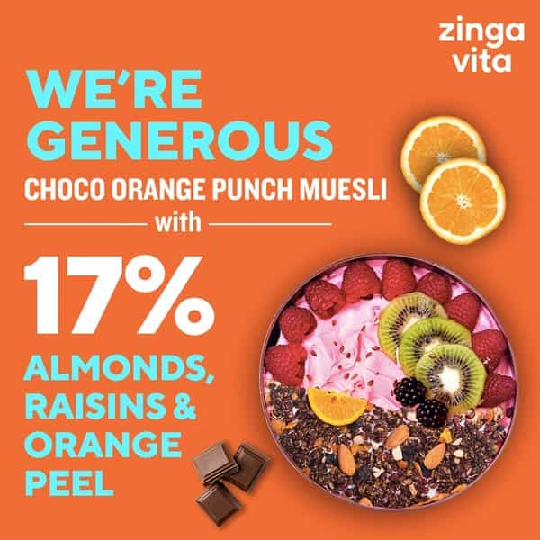 Zingavita Chocolate Oats Muesli Cholesterol Free With Almonds & Orange Peel