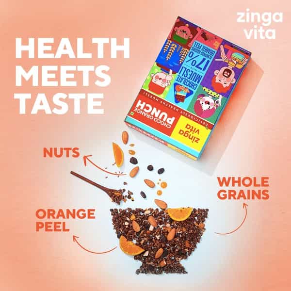 Zingavita Chocolate Oats Muesli Cholesterol Free With Almonds & Orange Peel