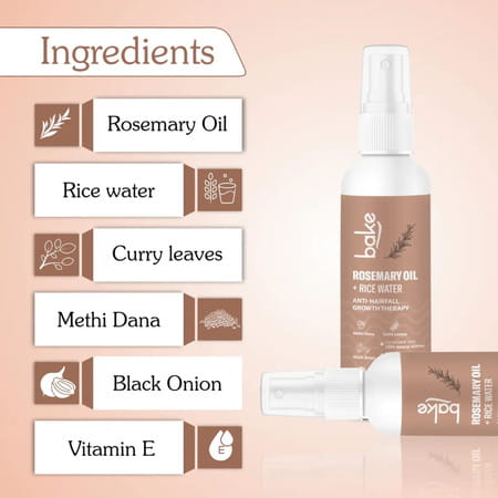Bake Rosemary Hair Growth Serum Spray With Rice Water & Methi (100Ml)