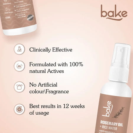 Bake Rosemary Hair Growth Serum Spray With Rice Water & Methi (100Ml)