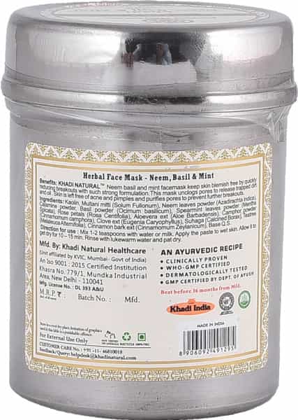 Khadi Natural Neem Basil & Mint Face Mask 50 Gm