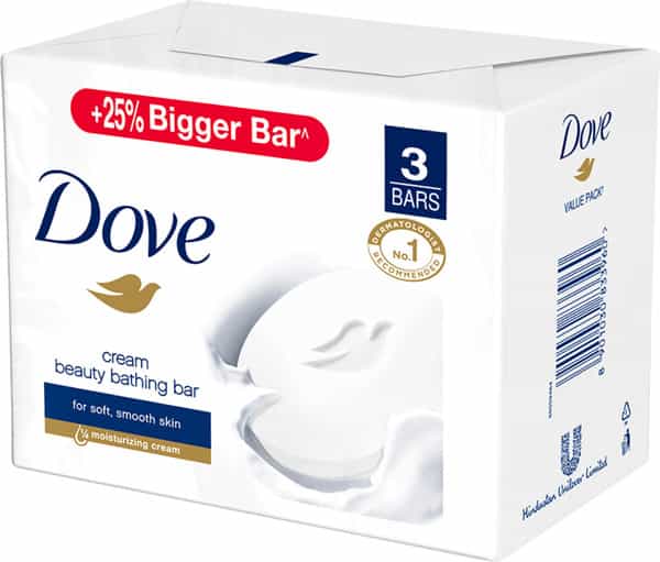 Dove Cream Beauty Soap - Soft Smooth Moisturised Skin -125 Gm (Pack Of 3)