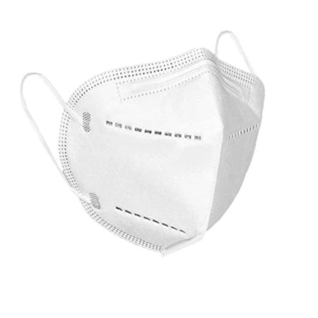 Dudki Kn95 Mask With Adjustable Nose Bridge - 5 Layer Filtration Face Masks Without Filter (White)
