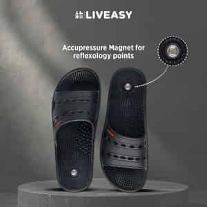 Liveasy Ortho Care Acupressure Slippers - Women (black) Size 9