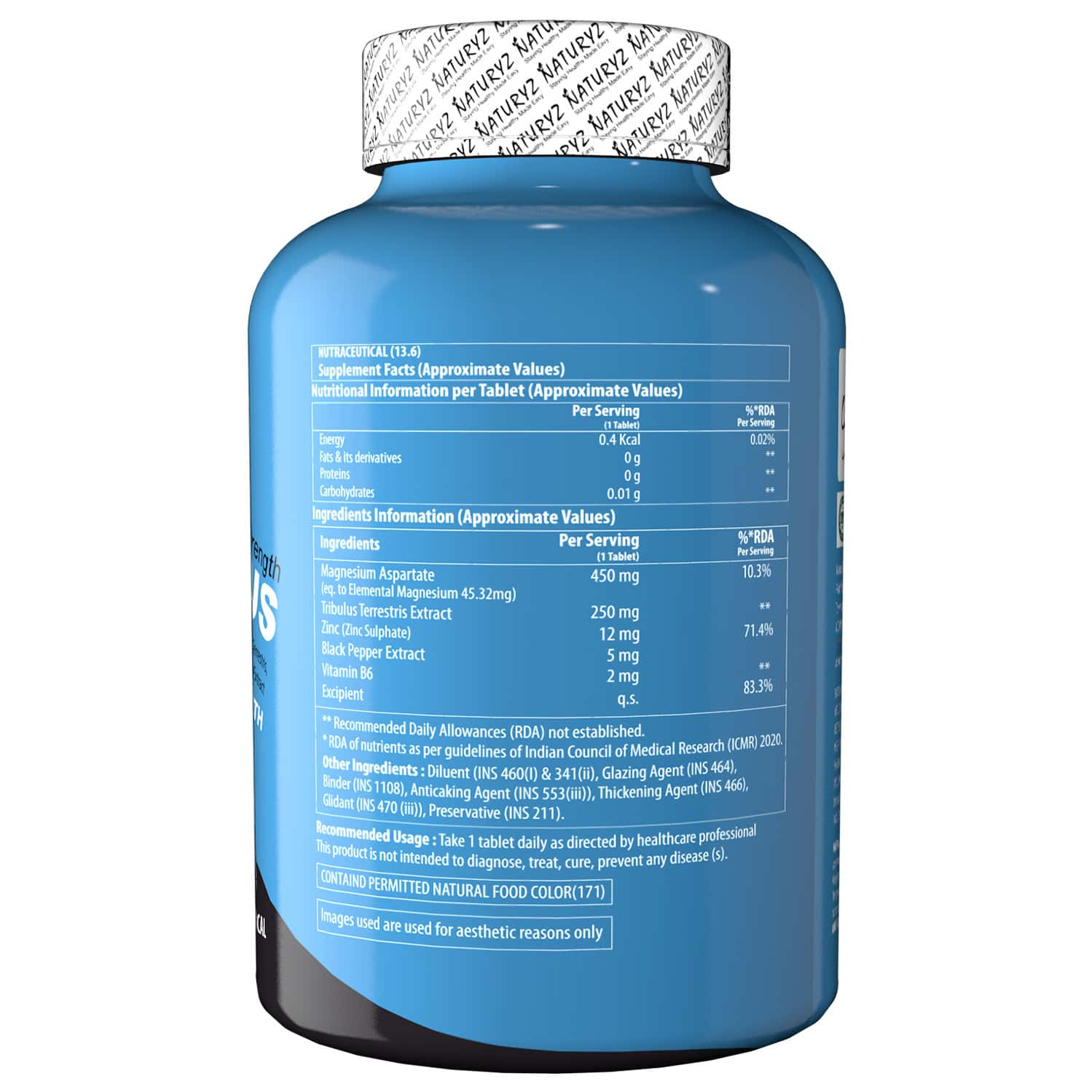 Buy NATURYZ TRIPLE STRENGTH ZMA PLUS SUPPLEMENT WITH MAGNESIUM,TRIBULUS