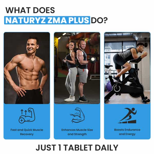 Naturyz Triple Strength Zma Plus Supplement With Magnesium,Tribulus & Other Ingredients (60 Tablets)
