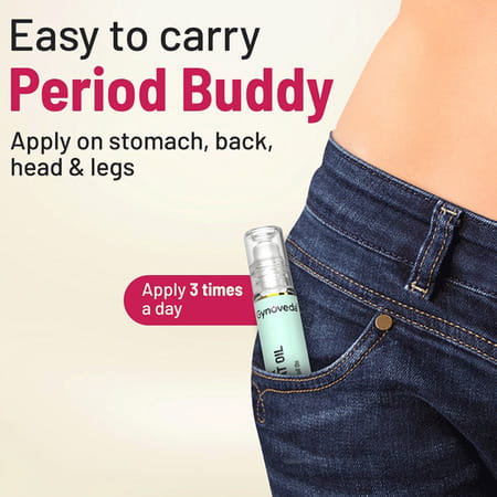 Gynoveda Period Pain Instant Relief Roll On. No More Cramps Backpain Headache. 3 Pack 30 Ml