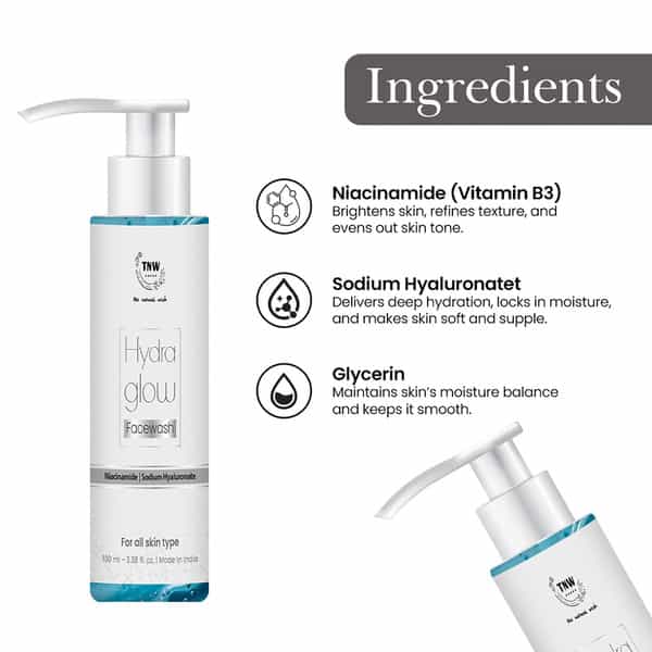 Tnw The Natural Wash Hydra Glow Facewash | Hydrating & Brightening With Niacinamide 100 Ml
