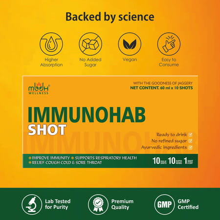 Mbdhwellness Immunohab With Jaggery 600ml(10 Shots X 60ml) For Immunity- Ready To Drink Shots