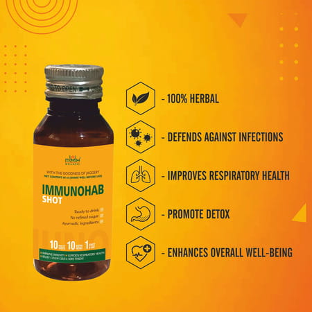 Mbdhwellness Immunohab With Jaggery 600ml(10 Shots X 60ml) For Immunity- Ready To Drink Shots