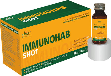 Mbdhwellness Immunohab With Jaggery 600ml(10 Shots X 60ml) For Immunity- Ready To Drink Shots