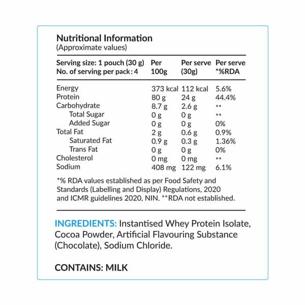 Nutrova Whey Protein Isolate (Dark Chocolate) - Travel Pack