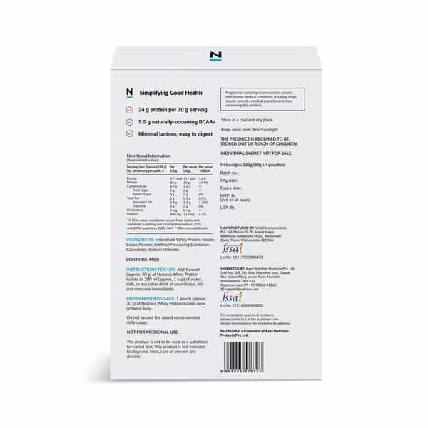 Nutrova Whey Protein Isolate (Dark Chocolate) - Travel Pack