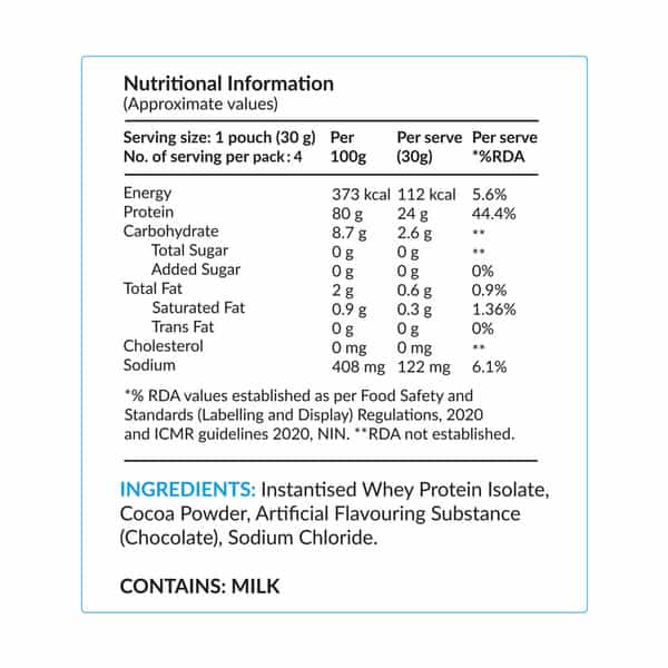 Nutrova Whey Protein Isolate (Dark Chocolate) - Travel Pack