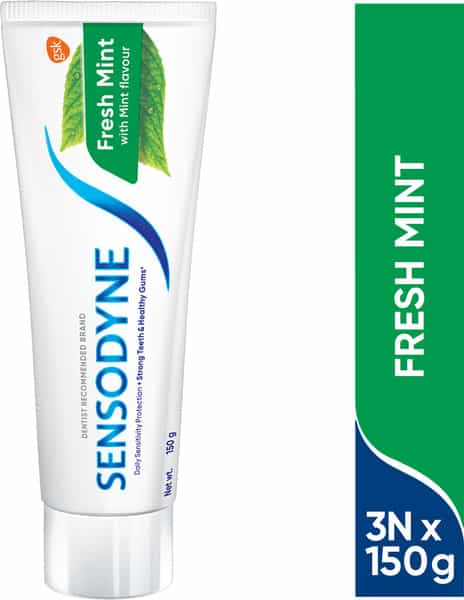 Sensodyne Toothpaste: Fresh Mint For Daily Protection 450 G Combo Pack (150 G - Buy 2 Get 1 Free)