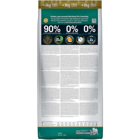 Farmina Pet Foods Ancestral Grain Selection Dry Dog Food | Adult Medium & Maxi Breed | 12Kg+3Kg Free