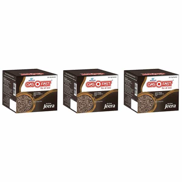 Gas-O-Fast For Relieving Acidity Active Jeera- 24X 5Gsachet X Pack Of 3