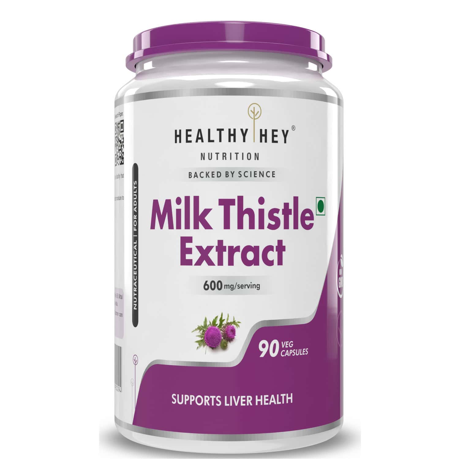 Healthyhey Milk Thistle Extract 90 Vegetable Capsules -25:1 Silymarin Marianum