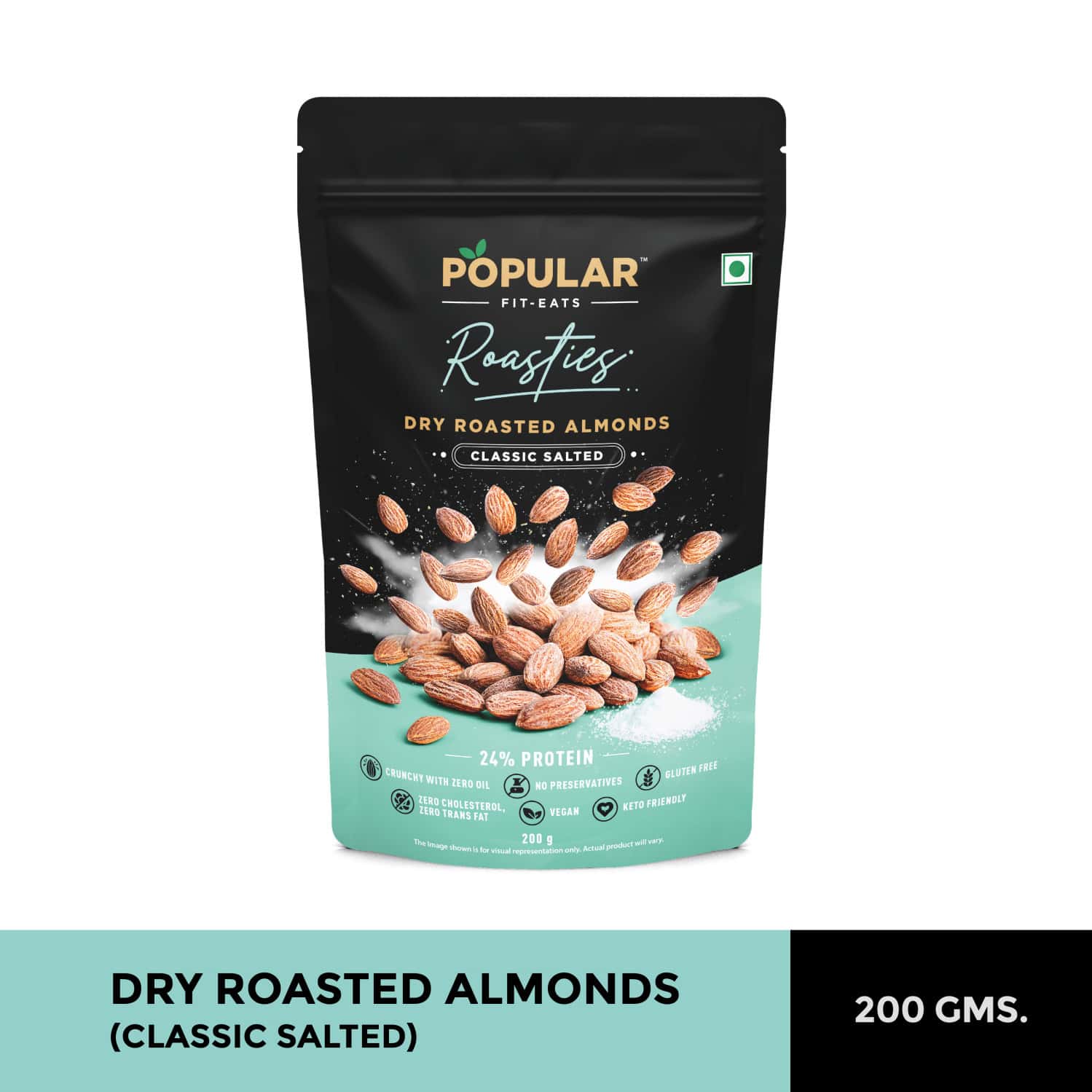 Popular Roasties Dry Roasted Almond Classic Salted | 200 Gm