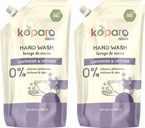 Koparo Hand Wash Lavender - Ph Controlled & Hypoallergenic - Child Safe - Refill Pack - (2 X 750 Ml)