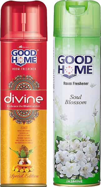 Good Home Divine And Jasmine Spray - Room & Air Freshner (2 X 160 Ml)