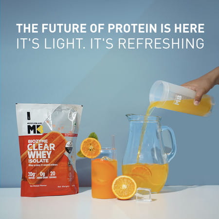 Muscleblaze Biozyme Clear Whey Protein Isolate | 20g Protein | (Icy Orange Flavour | 20 Servings)