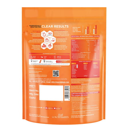 Muscleblaze Biozyme Clear Whey Protein Isolate | 20g Protein | (Icy Orange Flavour | 20 Servings)