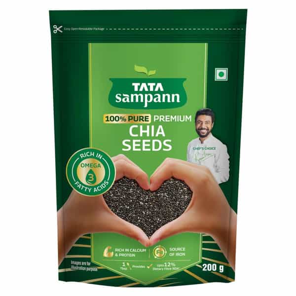 Tata Sampann 100% Pure Premium Chia Seeds| Rich In Calcium & Protein| 200G
