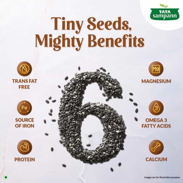 Tata Sampann 100% Pure Premium Chia Seeds| Rich In Calcium & Protein| 200G