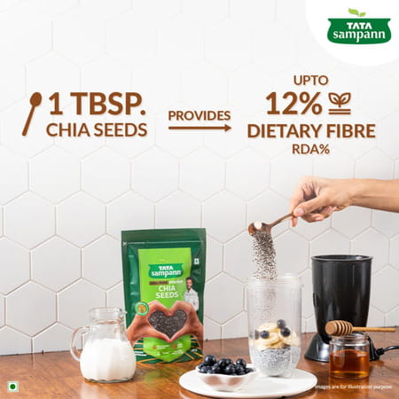 Tata Sampann 100% Pure Premium Chia Seeds| Rich In Calcium & Protein| 200g
