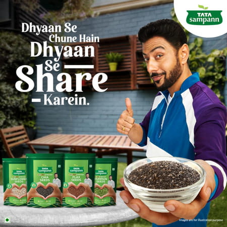 Tata Sampann 100% Pure Premium Chia Seeds| Rich In Calcium & Protein| 200g