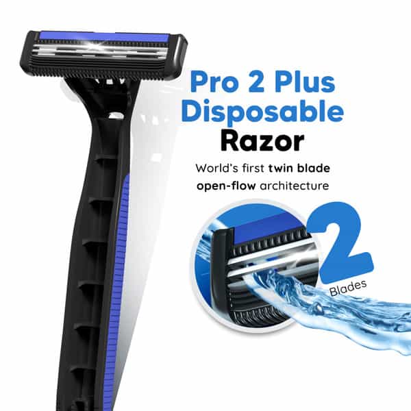 Letsshave Pro 2 Plus Disposable (Pack Of 15 Razors) With Free Travel Bag