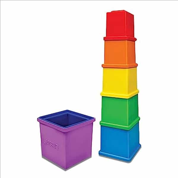 Little's Rainbow Stacking Cubes I Activity Toy For Babies I Multicolor (7 Pieces)