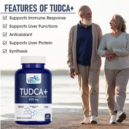 Fitnessveda Tudca 600 Mg - Liver Supplement With Milk Thistle For Improve Bile Flow - 60 Capsules