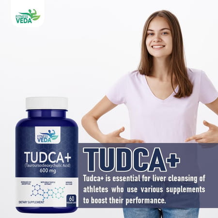 Fitnessveda Tudca 600 Mg - Liver Supplement With Milk Thistle For Improve Bile Flow - 60 Capsules