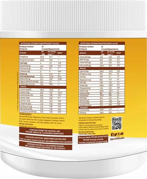 Pro360 Diabetes Care | Dietary Food Supplement | Badam | Powder | Jar | 250 Gm