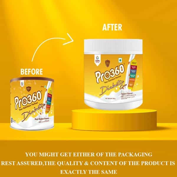 Pro360 Diabetes Care | Dietary Food Supplement | Badam | Powder | Jar | 250 Gm