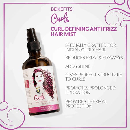 Anveya Curls Hair Mist For Curly Hair Curl-Defining Anti-Frizz 100ml
