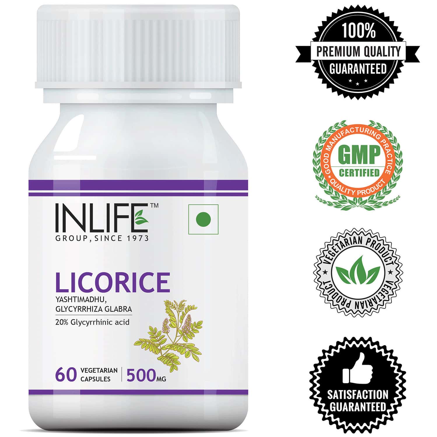 Buy INLIFE LICORICE ROOT EXTRACT STANDARDIZED TO 20 GLYCYRRHIZINIC