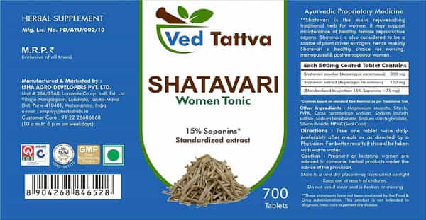 Ved Tattva Shatavari Tablets 500 Mg 700 Tablets - Natural & Pure Women Tonic
