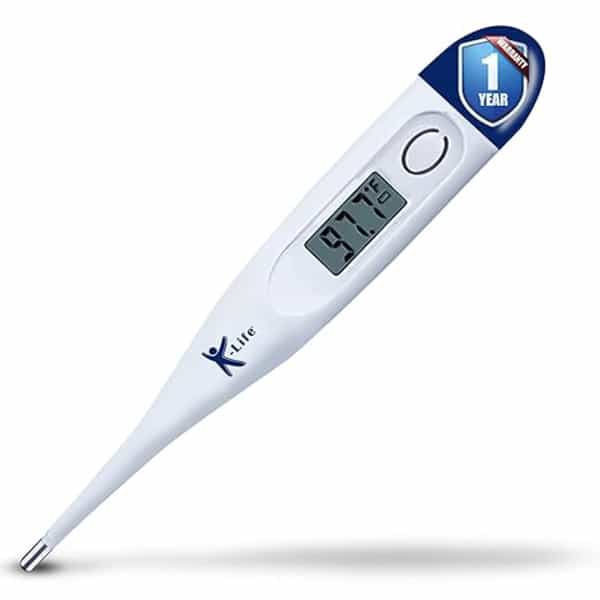K-Life Dt-01 Digital Body Fever Check Temperature Thermometer For Kids Adults & Babies (White) 1 Nos