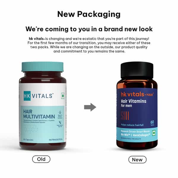 Hk Vitals Hair Vitamin With Dht Blockers (60 Capsules) | Omega & Biotin
