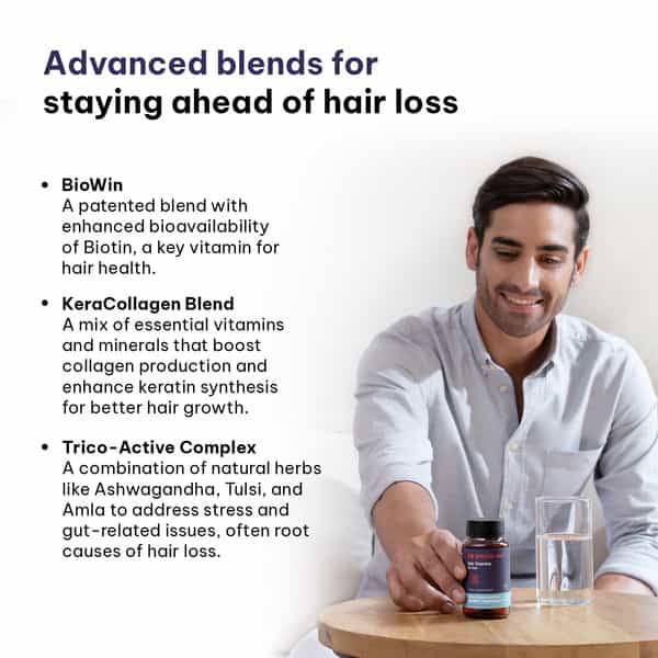 Hk Vitals Hair Vitamin With Dht Blockers (60 Capsules) | Omega & Biotin