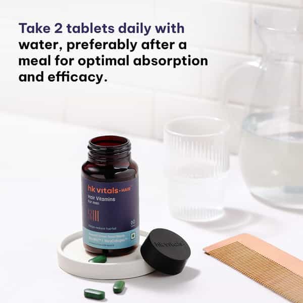 Hk Vitals Hair Vitamin With Dht Blockers (60 Capsules) | Omega & Biotin