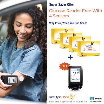 Buy FREESTYLE LIBRE FLASH GLUCOSE MONITORING SYSTEM (4 SENSOR AND