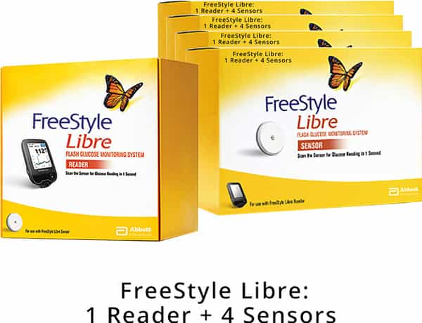 Freestyle Libre Flash Glucose Monitoring System (4 Sensor And 1 Reader Combo)