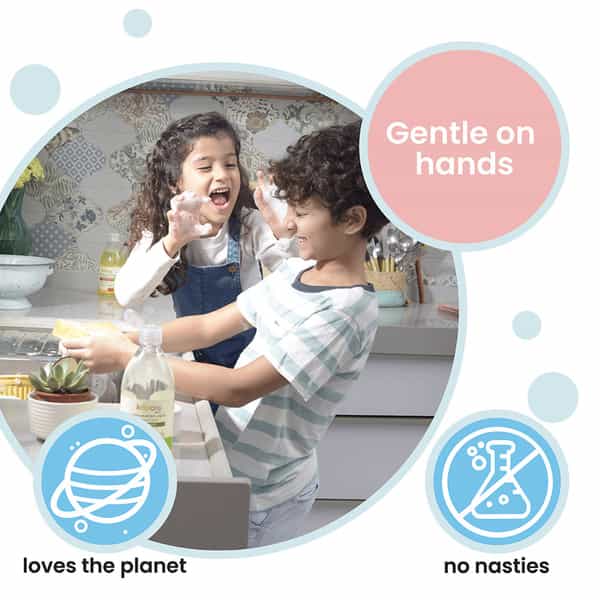 Koparo Dishwashing Liquid With Lime And Basil Plant Based Germ Protection|Baby & Pet Safe|500 Ml X 2