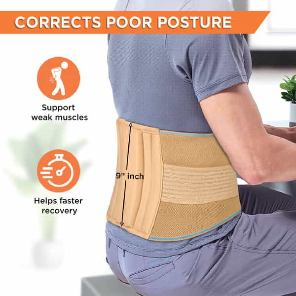 Vissco Sacro Lumbar Belt | Back Support For The Spine|Pain Solution For Back & Abdomen-Small(Beige)