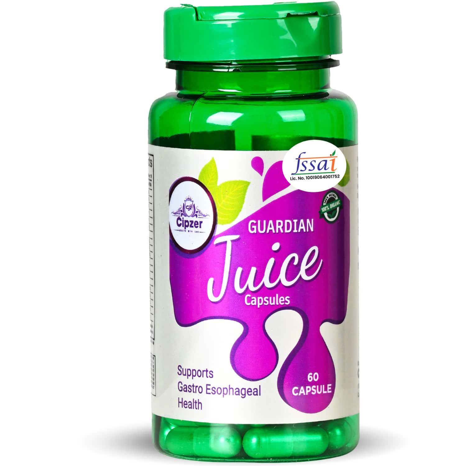 Cipzer Guardian Juice Capsule: Optimal Gastroesophageal Health And Immune Support - 60 Capsules