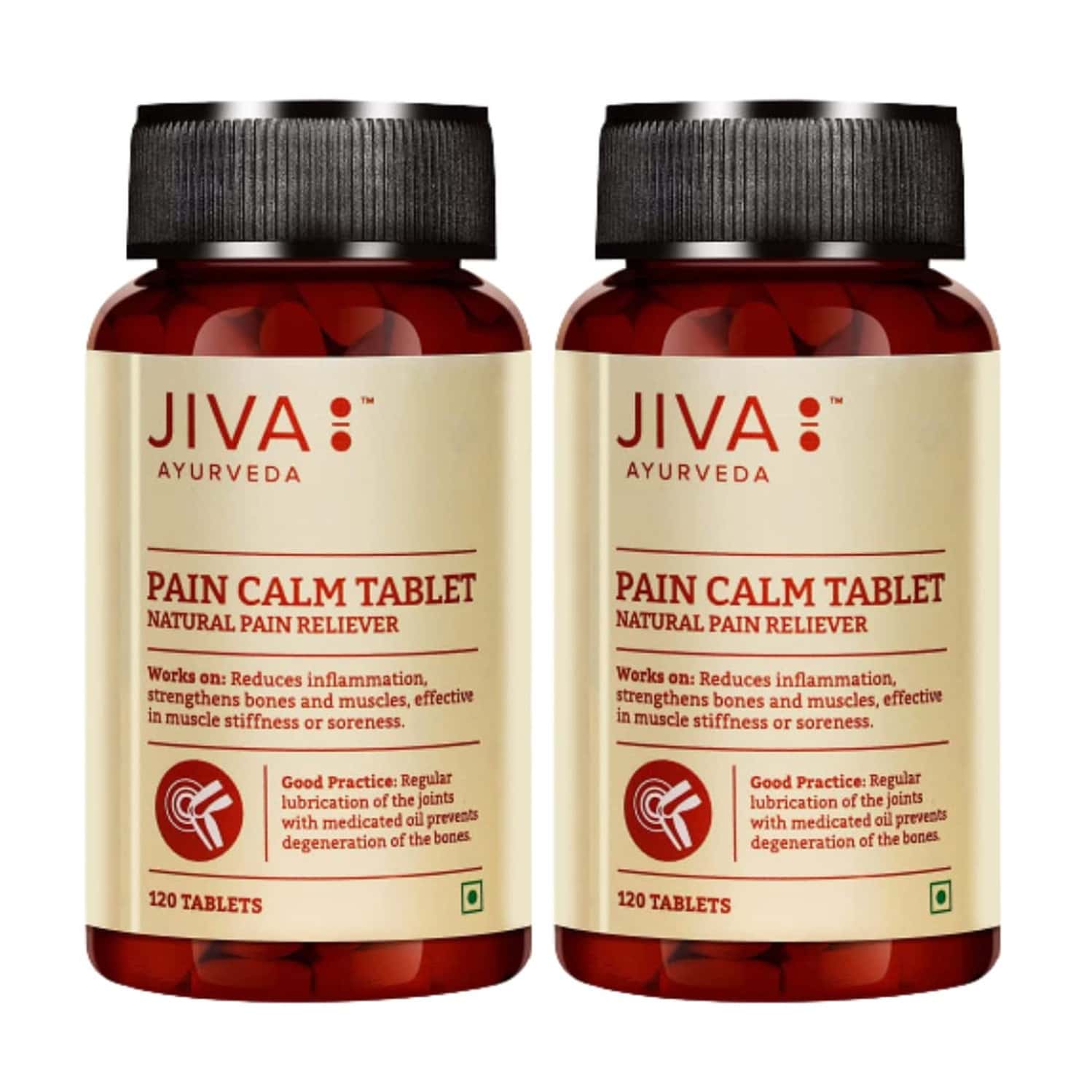 Jiva Pain Calm Tablet 500mg | Natural Pain Reliever - 120 Tablet (pack Of 2)